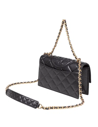 Tory Burch Fleming Small Leather Crossbody Bag In Black
