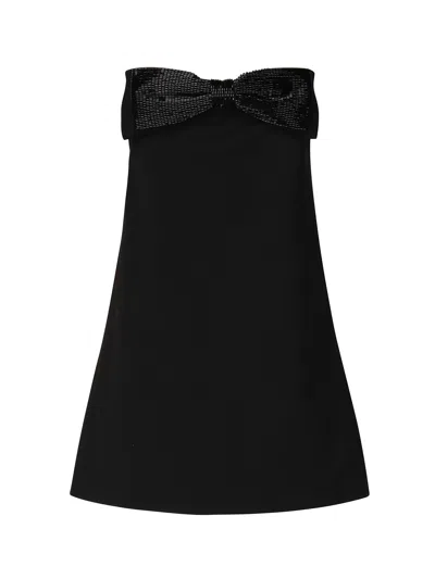 Self-portrait Strapless Mini Dress With Bow In Black