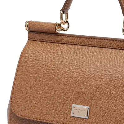 Dolce & Gabbana Sicily Tote Bag In Brown