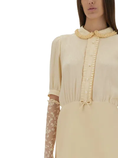 Valentino Crepe Couture Short Dress In Neutral