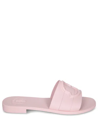 Moncler Bell Slip-on Sliders In Pink