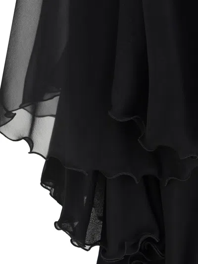 Saint Laurent Silk Crepe Playsuit In Black