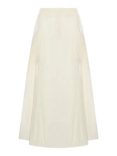Transit Crinkled Midi Skirt In Nude & Neutrals