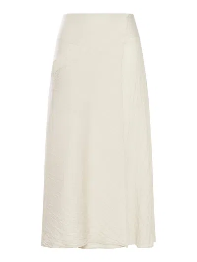 Transit Crinkled Midi Skirt In Nude & Neutrals