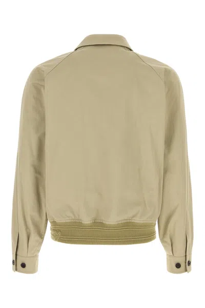 Burberry Cotton Jacket With Collar And Pockets In Skylark