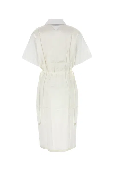 Prada White Poplin Shirt Dress