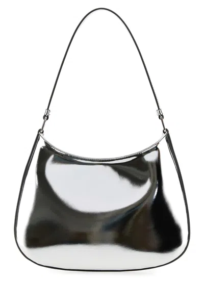 Prada Borsa A Spalla Cleo In Pelle Argento Donna