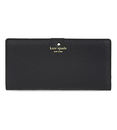 Shop Kate Spade Cobble Hill Large Stacy Leather Wallet In Black