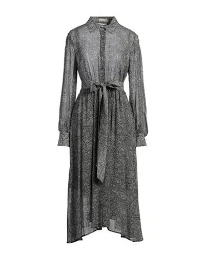 Camicettasnob Woman Midi Dress Charcoal Size 10 Viscose In Grey