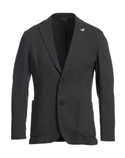Tombolini Man Blazer Charcoal Size 48 Viscose, Polyamide, Elastane In Grey