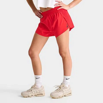 Nike Women's Aeroswift Dri-fit Adv Mid-rise Brief-lined 3" Running Shorts In Light Crimson/black 