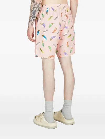 Human Made Feather Print Shorts In Pink
