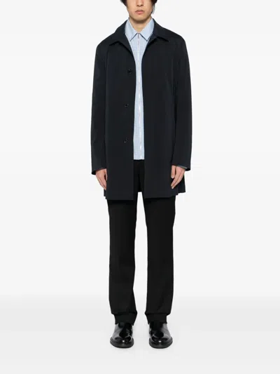 Paul Smith Mens Double-face Wool-blend Overcoat In Blue