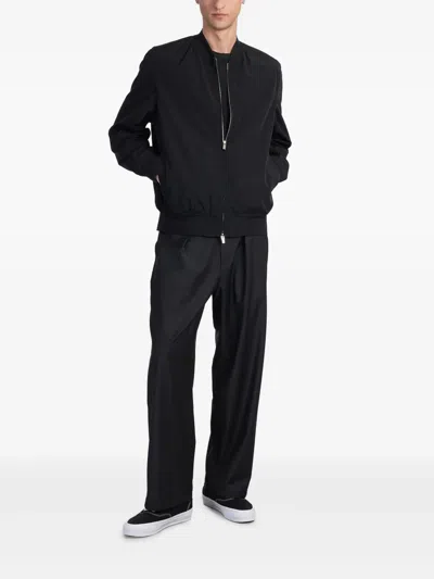 Attachment Cotton-blend Bomber Jacket In Black