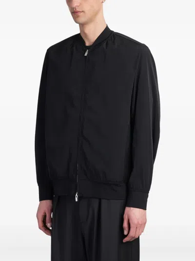 Attachment Cotton-blend Bomber Jacket In Black