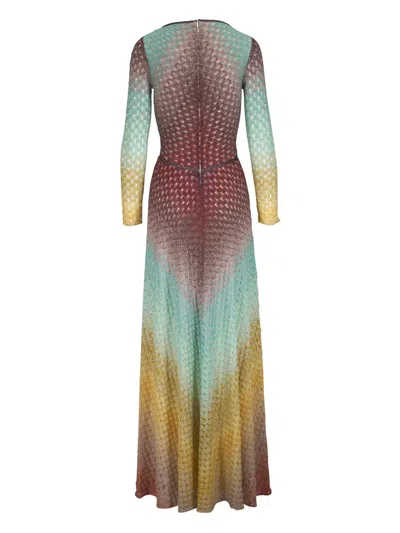 Missoni Lurex Long Dress In Multicolour