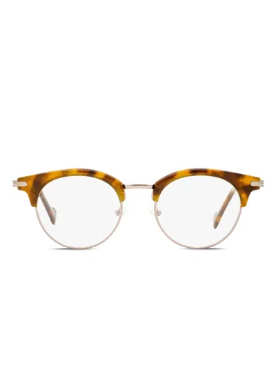 Moncler Round-frame Glasses In Brown