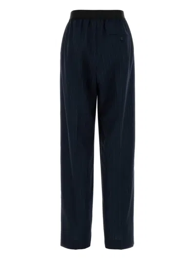 Balenciaga Women Striped Pants With Elastic In Blue