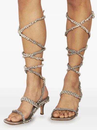 Isa Boulder Roots Heels In Silver