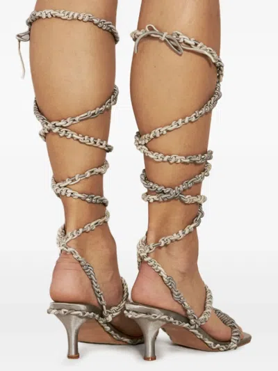 Isa Boulder Roots Heels In Silver