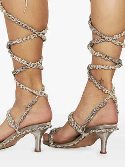 Isa Boulder Roots Heels In Silver