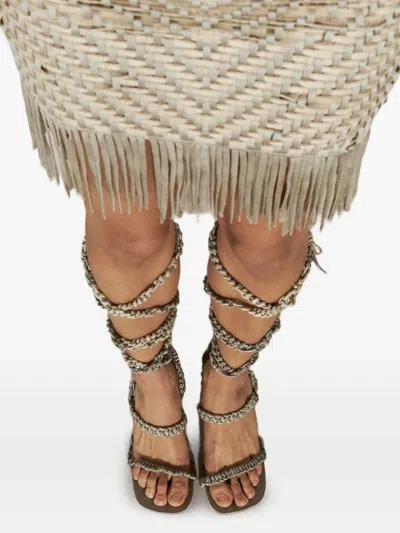 Isa Boulder Roots Heels In Silver