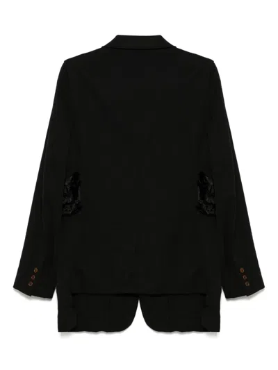 Black Comme Des Garçons Ruffle Shirt Jacket In Black