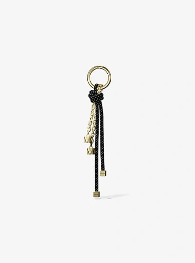 Michael Kors Gold-tone And Speckled Cord Bag Charm In Black
