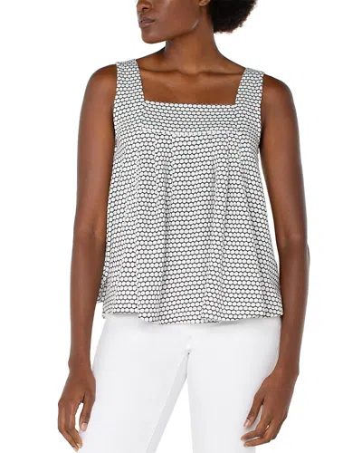 Liverpool Los Angeles Square Neck Sleeveless Jacquard Top In Gray