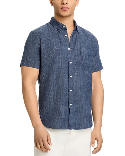 Rails Fairfax Short Sleeve Button-up Shirt In Navy Etch