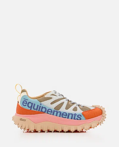 Moncler Chunky Sole Mesh Panels Pull Tab Sneakers In Multicoloured