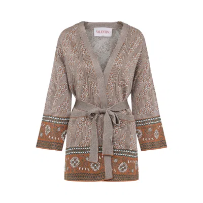 Valentino Viscose Cardigan In Neutral