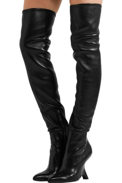 Shop Tom Ford Leather Over-the-knee Boots