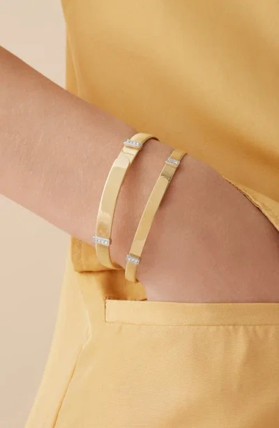 Marco Bicego 18k Yellow Gold Masai Diamond Pave Two Station Thin Bangle Bracelet