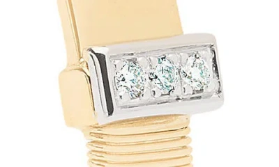 Marco Bicego 18k Yellow Gold Masai Diamond Pave Two Station Thin Bangle Bracelet