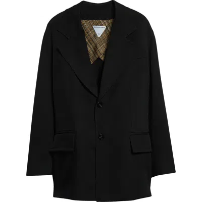 Bottega Veneta Viscose & Mulberry Silk Twill Jacket In 1000 Black