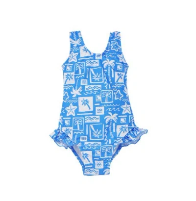 Flap Happy Infant And Toddlers Sun Protective Upf 50+ Shortie Surf Swimsuit In Seaside Palms