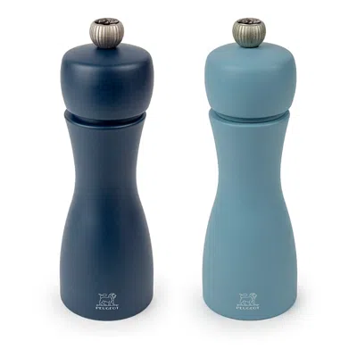 Peugeot Tahiti Duo 6 Inch Salt & Pepper Mill Set, Blue Tones In Blue
