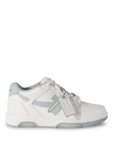 Off-white Out Of Office Calf Leather Sneakers In Gray