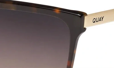 Quay Level Up Remixed 52mm Gradient Square Sunglasses In Neutral Tort/smoke Taupe