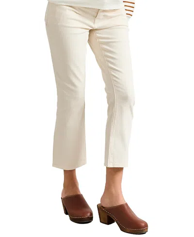 Hatch Collection Under The Bump Crop Maternity Jean In Vanilla