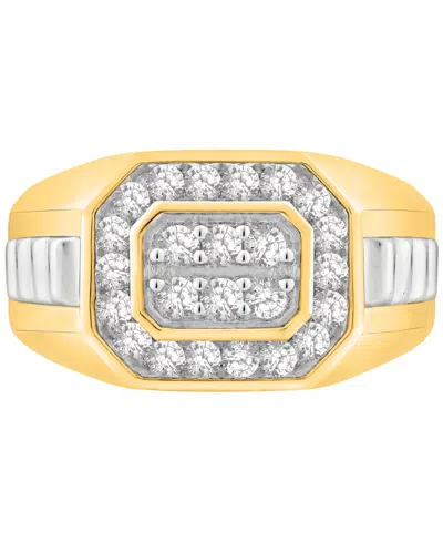 Macy's Men's Diamond Octagon Cluster Ring (1/2 Ct. T.w.) In 10k Gold In Gold