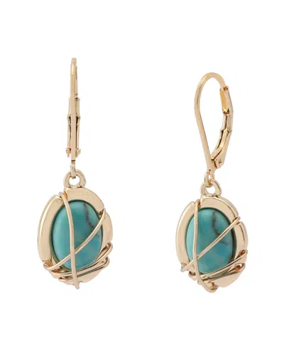 Robert Lee Morris Soho Turquoise Stone Drop Earrings In Turquoise,gold