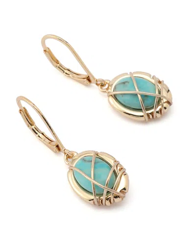 Robert Lee Morris Soho Turquoise Stone Drop Earrings In Turquoise,gold
