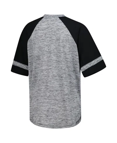 G-iii 4her By Carl Banks Women's Heather Gray Kyle Busch Hall Of Fame Oversized Raglan V-neck T-shirt In Heather Gray