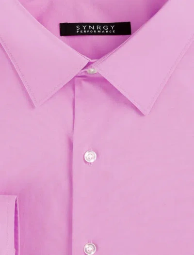 Synrgy By Dxl Big & Tall Performance Solid Dress Shirt In Pastel Lav