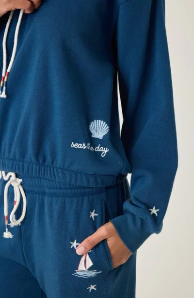Pj Salvage Ocean Breeze Lounge Hoodie In Navy In Harbor