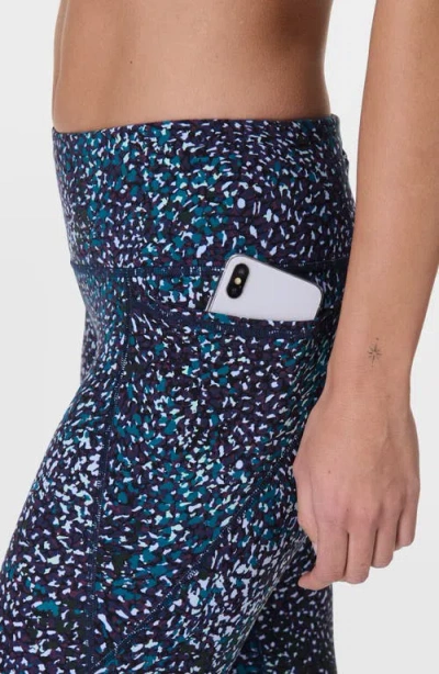 Sweaty Betty Womens Power Workout Abstract-print Stretch-woven Leggings Blue Aurora Print Xxl In Blue Aurora Print