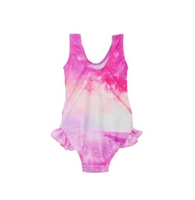 Flap Happy Infant & Toddlers Sun Protective Upf 50+ Delaney Hip Ruffle Swimsuit In Rainbow Splash