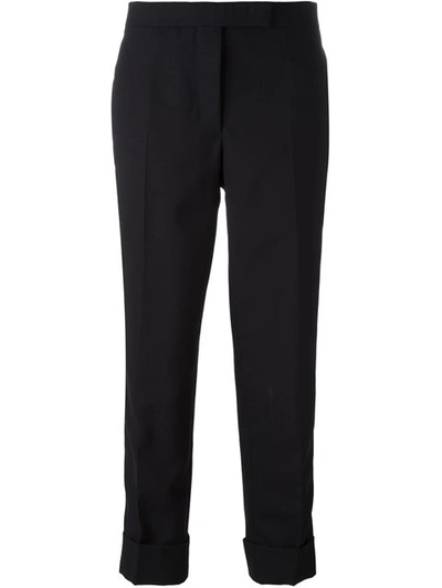 Thom Browne Classic Backstrap Trouser With Tuxedo Stripe In 2ply Fresco In Black